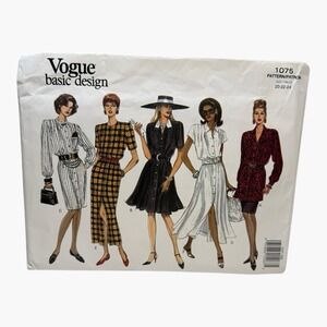 Vogue Basic Designs Pattern #1075 FF Uncut 5 Dress Designs Size 20-22-24 Plus